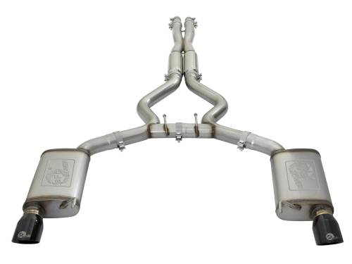Afe - Advance Flow Engineering - 49-33087-B | AFE Power MACH Force-Xp 304 Stainless Steel Cat-Back Exhaust w/ Resonator Black Tip (2015-2017 Mustang V8-5.0L/V6-3.7L)