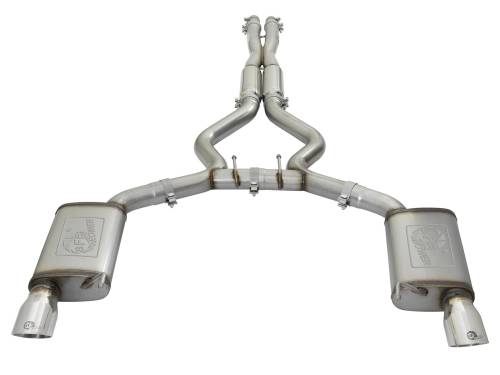 Afe - Advance Flow Engineering - 49-33087-P | AFE Power MACH Force-Xp 304 Stainless Steel Cat-Back Exhaust w/ Resonator Polished Tip (2015-2017 Mustang V8-5.0L/V6-3.7L)
