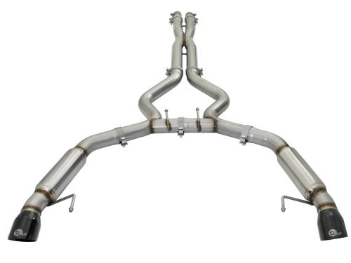 Afe - Advance Flow Engineering - 49-33088-B | AFE Power MACH Force-Xp 304 Stainless Steel Cat-Back Exhaust System w/ Muffler Black Tip (2015-2017 Mustang V8-5.0L/V6-3.7L)