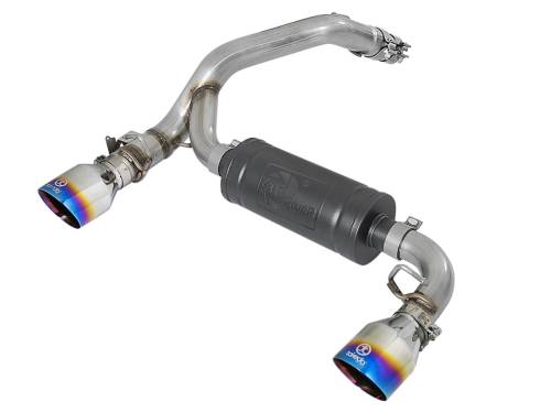 Afe - Advance Flow Engineering - 49-33104-L | AFE Power Takeda 3 IN 304 Stainless Steel Axle-Back Exhaust System w/ Blue Flame Tip (2016-2018 Focus RS L4-2.3L t)