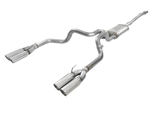 Afe - Advance Flow Engineering - 49-34105-P | aFe Power Vulcan Series 3 Inch Dual 3 Inch 304 Stainless Steel Cat-Back Exhaust System For GM Silverado/Sierra 1500 19-26 V8-5.3L | Polished Tips