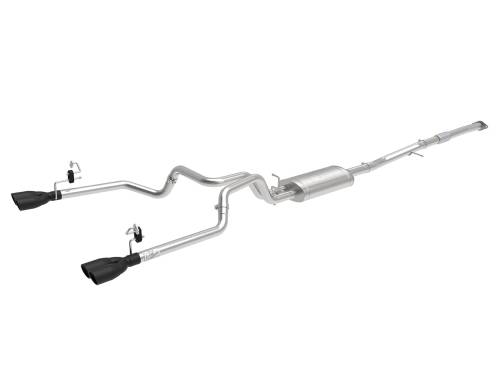 Afe - Advance Flow Engineering - 49-34110-B | aFe Power Vulcan Series 3 Inch To Dual 2-1/2 Inch 304 Stainless Steel Cat-Back Exhaust System For GM Silverado/Sierra 1500 L4-2.7L (t) | Black Tips