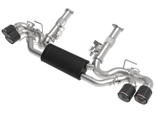 Afe - Advance Flow Engineering - 49-34124-C | aFe Power MACH Force-Xp 304 Stainless Steel Cat-Back Exhaust With Muffler Carbon (With NPP) For Chevrolet Corvette (C8) V8-6.2L | Carbon Fiber Tips