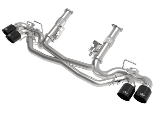 Afe - Advance Flow Engineering - 49-34124NM-B | aFe Power MACH Force-Xp 304 Stainless Steel Cat-Back Exhaust Without Muffler Black (With NPP) For Chevrolet Corvette (C8) V8-6.2L | Black Tips