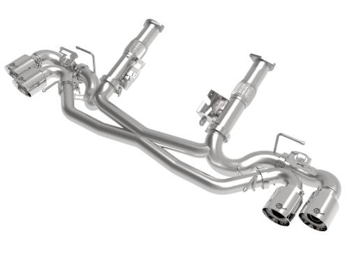 Afe - Advance Flow Engineering - 49-34124NM-P | aFe Power MACH Force-Xp 304 Stainless Steel Cat-Back Exhaust Without Muffler Polished (With NPP) For Chevrolet Corvette (C8) V8-6.2L | Polished Tips