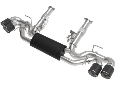 Afe - Advance Flow Engineering - 49-34127-C | aFe Power MACH Force-Xp 304 Stainless Steel Cat-Back Exhaust With Muffler Carbon (With NPP) Chevrolet Corvette (C8) V8-6.2L | Carbon Fiber Tips