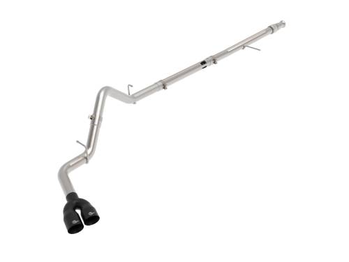Afe - Advance Flow Engineering - 49-34129-B | AFE Power Rebel XD Series 3 IN 304 Stainless Steel DPF-Back Exhaust w/Dual Black Tips (2020-2021 Silverado, Sierra 1500 L6-3.0L td)