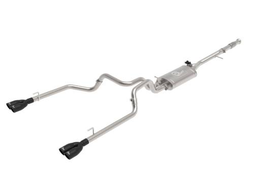 Afe - Advance Flow Engineering - 49-34139-B | aFe Power Gemini XV 3 Inch To Dual 2-1/2 Inch 304 Stainless Steel Cat-Back Exhaust System With Cut-Out Black For GM Silverado/Sierra 1500 V8-5.3L | Black Tips