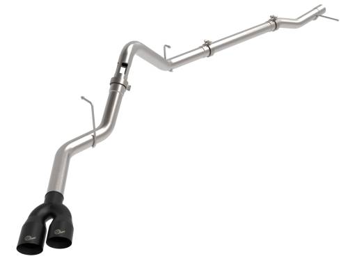 Afe - Advance Flow Engineering - 49-34145-B | aFe Power Rebel XD Series 3 Inch 304 Stainless Steel DPF-Back Exhaust With Dual Black Tips For GM Trucks L6-3.0L (td) LZ0