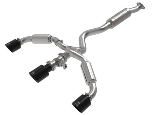 Afe - Advance Flow Engineering - 49-36070-B | AFE Power Gemini XV 3 IN to 2-1/2 IN 304 Stainless Steel Cat-Back Exhaust w/ Cut-Out Black (2023-2024 GR Corolla L3-1.6L t)