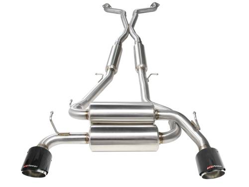 Afe - Advance Flow Engineering - 49-36103-C | AFE Power Takeda 2-1/2 IN 304 Stainless Steel Cat-Back Exhaust System w/ Carbon Fiber Tips (2014-2015 Q60 V6-3.7L)