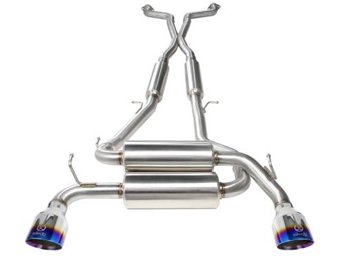 Afe - Advance Flow Engineering - 49-36103-L | AFE Power Takeda 2-1/2 IN 304 Stainless Steel Cat-Back Exhaust System w/ Blue Flame Tips (2014-2015 Q60 V6-3.7L)