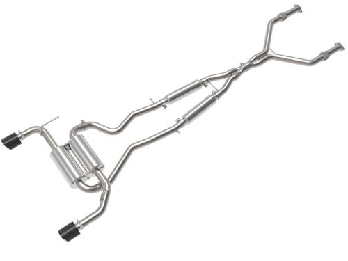 Afe - Advance Flow Engineering - 49-36136-C | AFE Power Takeda 2-1/2 IN 304 Stainless Steel Cat-Back Exhaust System w/ Carbon Fiber Tips (2014-2015 Q50 V6-3.7L)