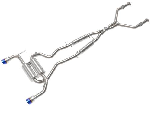 Afe - Advance Flow Engineering - 49-36136-L | AFE Power Takeda 2-1/2 IN 304 Stainless Steel Cat-Back Exhaust System w/ Blue Flame Tips (2014-2015 Q50 V6-3.7L)