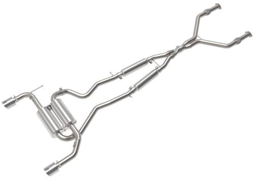 Afe - Advance Flow Engineering - 49-36136-P | AFE Power Takeda 2-1/2 IN 304 Stainless Steel Cat-Back Exhaust System w/ Polished Tips (2014-2015 Q50 V6-3.7L)