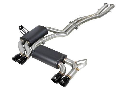 Afe - Advance Flow Engineering - 49-36344-B | AFE Power MACH Force-XP 2-1/2 IN 304 Stainless Steel Cat-Back Exhaust System w/ Black Tips (2001-2006 M3 E46 L6-3.2L)