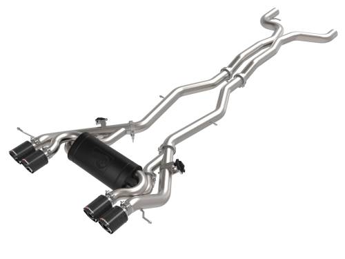Afe - Advance Flow Engineering - 49-36351-C | AFE Power MACH Force-Xp 3 IN to 2-1/2 IN Stainless Steel Cat-Back Exhaust System Carbon (2021-2024 M3/M4 G80/82 L6-3.0L tt)