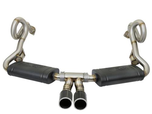 Afe - Advance Flow Engineering - 49-36415-C | AFE Power MACH Force-Xp 2-1/2 IN to 2 IN Stainless Steel Cat-Back Exhaust System Carbon (2013-2016 Cayman 981 H6-3.4L)