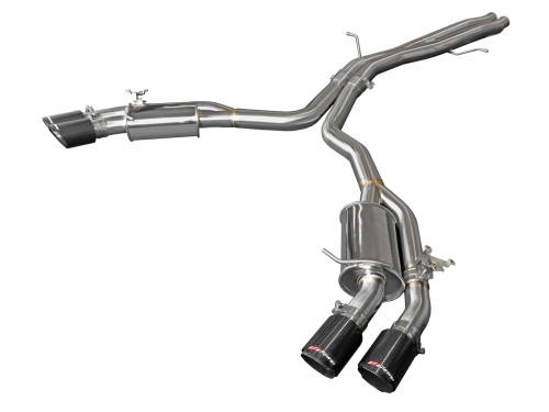 Afe - Advance Flow Engineering - 49-36427-C | AFE Power MACH Force-Xp 3 IN to 2-1/2 IN Stainless Steel Cat-Back Exhaust System Carbon (2018-2020 RS5 V6-2.9L tt)