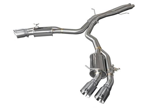Afe - Advance Flow Engineering - 49-36427-P | AFE Power MACH Force-Xp 3 IN to 2-1/2 IN Stainless Steel Cat-Back Exhaust System Polished (2018-2020 RS5 V6-2.9L tt)
