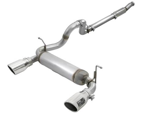 Afe - Advance Flow Engineering - 49-48096-P | AFE Power Rebel Series 3 IN to 2-1/2 IN 409 Stainless Steel Cat-Back Exhaust w/ Polish Tip (2018-2024 Wrangler JL L4-2.0L t)