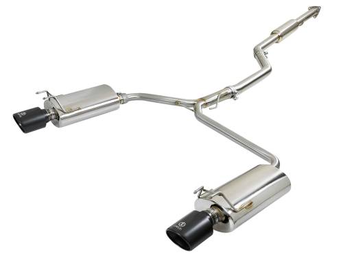 Afe - Advance Flow Engineering - 49-36605-B | AFE Power Takeda 2-1/2 IN to 1-3/4 IN 304 Stainless Steel Cat-Back Exhaust w/ Black Tips (2013-2017 Accord L4-2.4L)