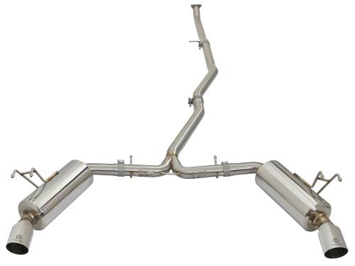 Afe - Advance Flow Engineering - 49-36615-P | AFE Power Takeda 2-1/4 to 2-1/2 IN 304 Stainless Steel Cat-Back Exhaust w/Polished Tips (2016-2021 Civic L4-1.5L t)