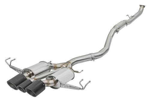 Afe - Advance Flow Engineering - 49-36616-C | AFE Power Takeda 3 IN 304 Stainless Steel Cat-Back Exhaust System w/ Carbon Fiber Tips (2017-2021 Civic L4-2.0L t)