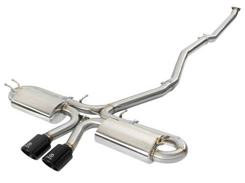 Afe - Advance Flow Engineering - 49-36618-B | AFE Power Takeda 3 IN 304 Stainless Steel Cat-Back Exhaust w/ Center Black Tips (2017-2020 Civic Si L4-1.5L t)