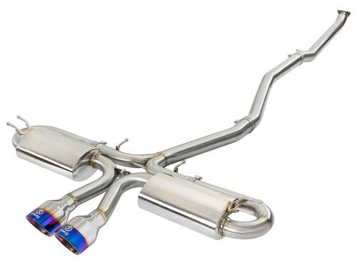 Afe - Advance Flow Engineering - 49-36618-L | AFE Power Takeda 3 IN 304 Stainless Steel Cat-Back Exhaust System w/ Blue Flame Tip (2017-2020 Civic Si L4-1.5L t)