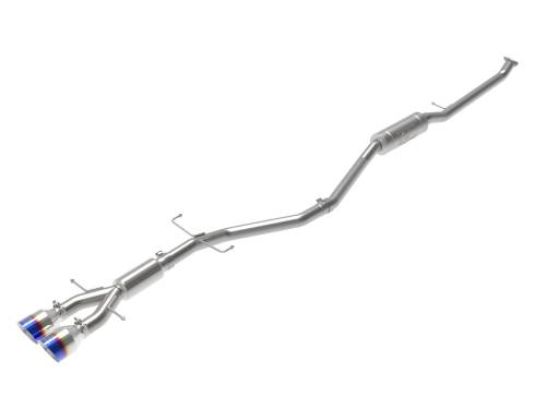 Afe - Advance Flow Engineering - 49-36619-L | AFE Power Takeda 2-1/2 IN 304 Stainless Steel Cat-Back Exhaust System w/ Blue Flame Tips (2017-2020 Civic Si L4-1.5L t)