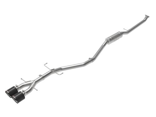 Afe - Advance Flow Engineering - 49-36620-C | AFE Power Takeda 2-1/2 IN 304 Stainless Steel Cat-Back Exhaust System w/ Carbon Fiber Tips (2017-2020 Civic Si L4-1.5L t)