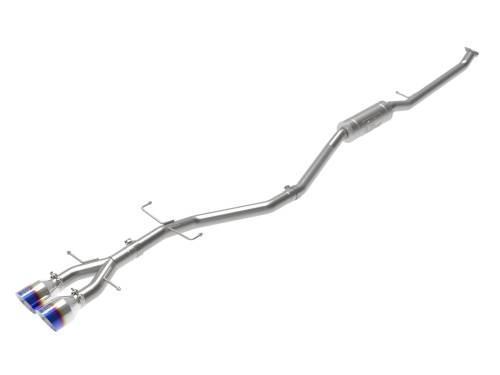 Afe - Advance Flow Engineering - 49-36620-L | AFE Power Takeda 2-1/2 IN 304 Stainless Steel Cat-Back Exhaust System w/ Blue Flame Tip (2017-2020 Civic Si L4-1.5L t)