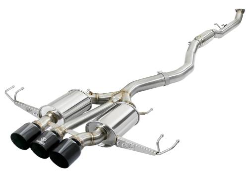 Afe - Advance Flow Engineering - 49-36623-B | AFE Power Takeda 3 IN 304 Stainless Steel Cat-Back Exhaust System w/ Black Tips (2017-2021 Civic L4-2.0L t)