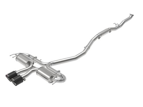 Afe - Advance Flow Engineering - 49-36624-C | AFE Power Takeda 3 IN 304 Stainless Steel Cat-Back Exhaust System w/ Carbon Fiber Tips (2017-2021 Civic Sport L4-1.5L t)