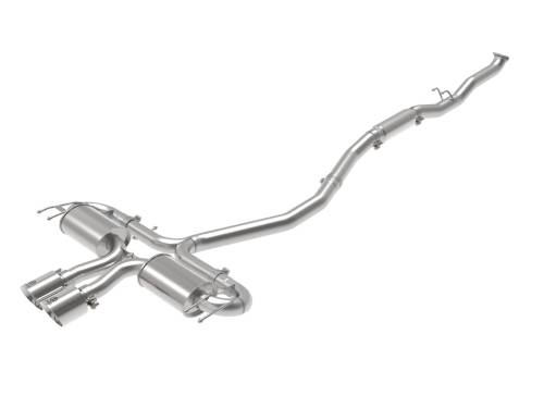 Afe - Advance Flow Engineering - 49-36624-P | AFE Power Takeda 3 IN 304 Stainless Steel Cat-Back Exhaust System w/ Polished Tips (2017-2021 Civic Sport L4-1.5L t)