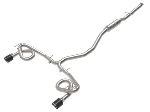 Afe - Advance Flow Engineering - 49-36630-C | AFE Power Takeda 2-1/2 IN to 3 IN 304 Stainless Steel Cat-Back Exhaust w/ Carbon Fiber Tip (2022-2024 Civic Si L4-1.5L t)