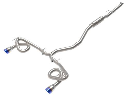 Afe - Advance Flow Engineering - 49-36630-L | AFE Power Takeda 2-1/2 IN to 3 IN 304 Stainless Steel Cat-Back Exhaust w/ Blue Flame Tip (2022-2024 Civic Si L4-1.5L t)
