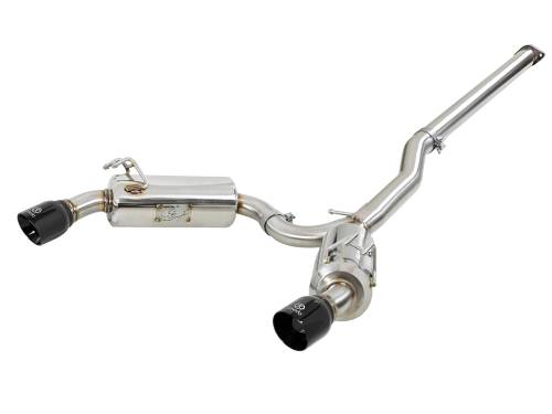 Afe - Advance Flow Engineering - 49-36701-B | AFE Power Takeda 3 IN to 2-1/2 IN 304 Stainless Steel Cat-Back Exhaust w/ Black Tips (2008-2015 Lancer L4-2.0L t)