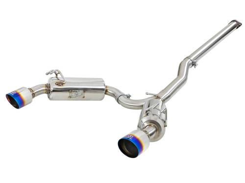Afe - Advance Flow Engineering - 49-36701-L | AFE Power Takeda 3 IN to 2-1/2 IN 304 Stainless Steel Cat-Back Exhaust w/ Blue Flamed Tips (2008-2015 Lancer L4-2.0L t)