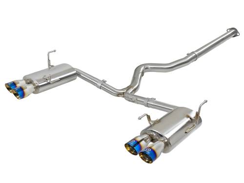 Afe - Advance Flow Engineering - 49-36801-L | AFE Power Takeda 3 IN to 2-1/4 IN 304 Stainless Steel Cat-Back Exhaust w/ Blue Flame Tip (2015-2020 WRX Sti H4-2.0/2.5L t)