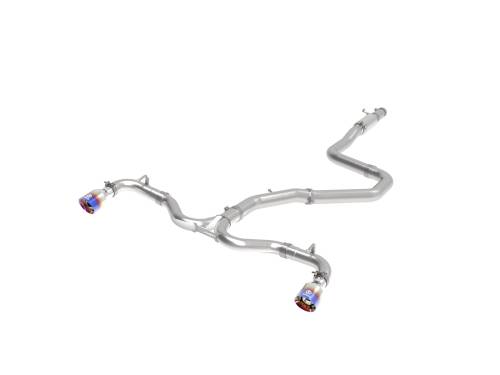 Afe - Advance Flow Engineering - 49-37003-1L | AFE Power Takeda 3 IN to 2-1/2 IN 304 Stainless Steel Cat-Back Exhaust w/ Blue Flame Tip (2018-2020 Elantra GT L4-1.6L t)