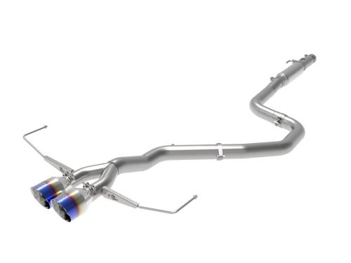 Afe - Advance Flow Engineering - 49-37011-L | AFE Power Takeda 3 IN to 2-1/2 IN 304 Stainless Steel Cat-Back Exhaust w/ Blue Flame Tip (2019-2021 Veloster L4-1.6L t)