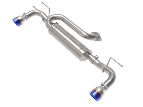 Afe - Advance Flow Engineering - 49-37023-L | AFE Power Takeda 3 IN to 2-1/2 IN 304 Stainless Steel Axle-Back Exhaust w/ Blue Flame Tip (2019-2024 3 L4-2.5L/2.5L t)