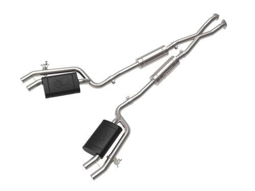 Afe - Advance Flow Engineering - 49-37025 | AFE Power Gemini XV 2-1/2 IN 304 Stainless Steel Cat-Back Exhaust System w/ Cut-Out (2018-2021 Stinger V6-3.3L tt)