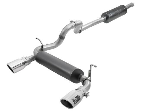 Afe - Advance Flow Engineering - 49-38066-P | AFE Power Rebel Series 2-1/2 IN 304 Stainless Steel Cat-Back Exhaust w/ Polished Tips (2018-2024 Wrangler JL V6-3.6L)