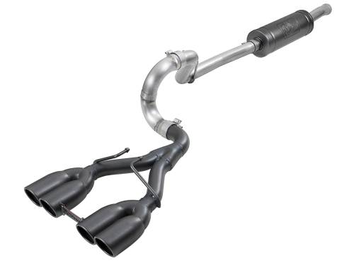 Afe - Advance Flow Engineering - 49-38071-B | AFE Power Rebel Series 2-1/2 IN 304 Stainless Steel Cat-Back Exhaust System w/ Black Tip (2018-2024 Wrangler JL V6-3.6L )