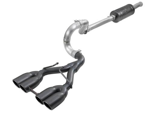 Afe - Advance Flow Engineering - 49-38073-B | AFE Power Rebel Series 2-1/2 IN 304 Stainless Steel Cat-Back Exhaust System w/ Black Tip (2018-2024 Wrangler JL V6-3.6L )