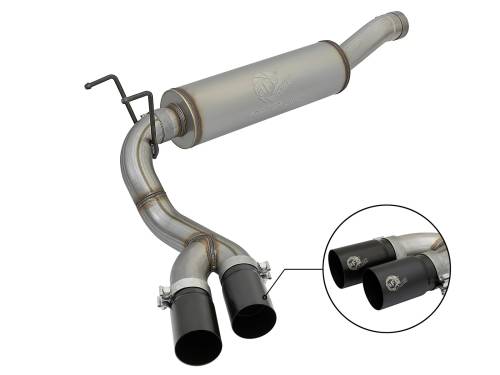 Afe - Advance Flow Engineering - 49-42057-B | AFE Power Rebel Series 3-1/2 IN Stainless Steel Cat-Back Exhaust System w/Black Tip (2014-2018 Ram 2500, 3500 Pickup V8-6.4L)