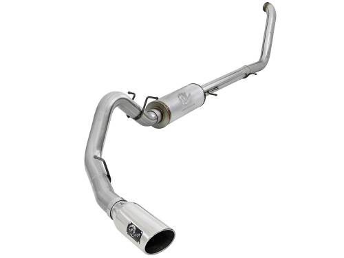 Afe - Advance Flow Engineering - 49-43008-P | AFE Power Large Bore-HD 4 IN 409 Stainless Steel Turbo-Back Exhaust System w/ Polished Tip (2000-2003 Excursion V8-7.3L td)